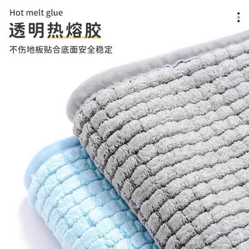 短毛毛虫雪尼尔地垫家用卧室床边吸水防滑地毯卫生间专用商用防潮