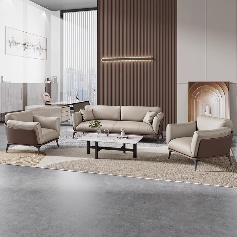 办公室沙发商务会客区接待洽谈休闲客厅茶几现代