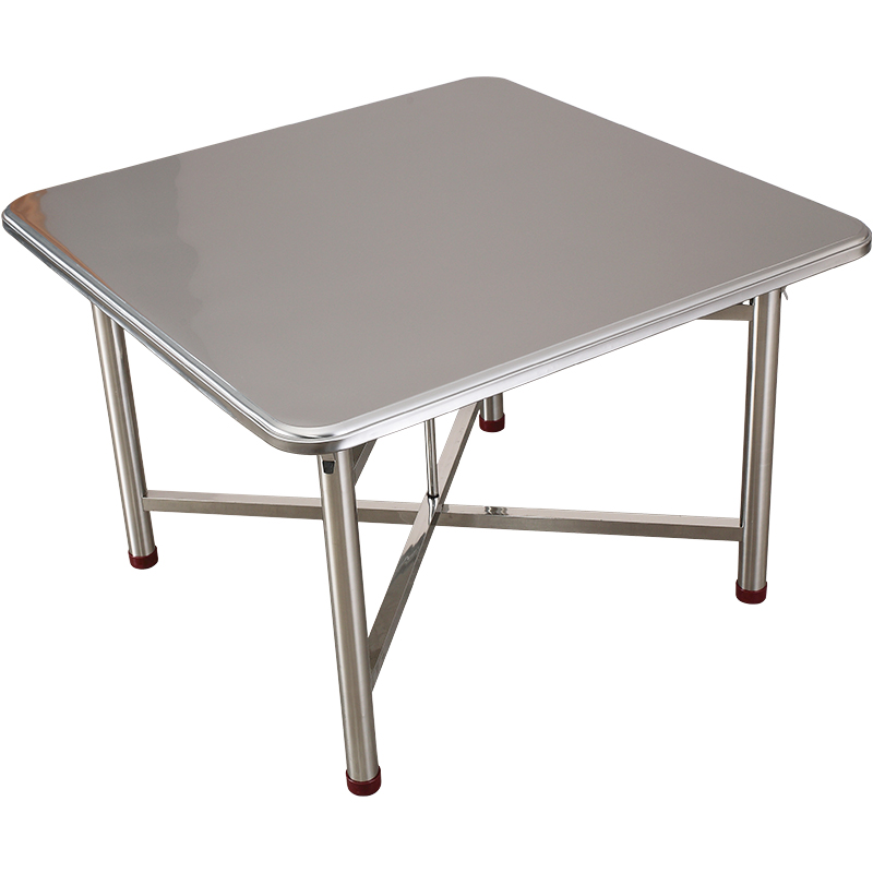 新型不锈钢折叠餐桌方桌家用吃饭桌子出租屋饭台正方形四方桌