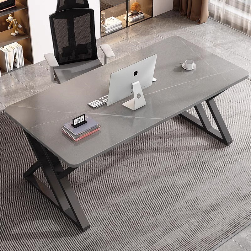 岩板餐桌现代简约台式电脑桌卧室家用小户型学生写字桌书桌办公桌