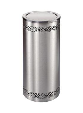 GPX-110K不锈钢黑色圆形酒店垃圾桶港式镂空花洗手间翻盖擦手纸桶