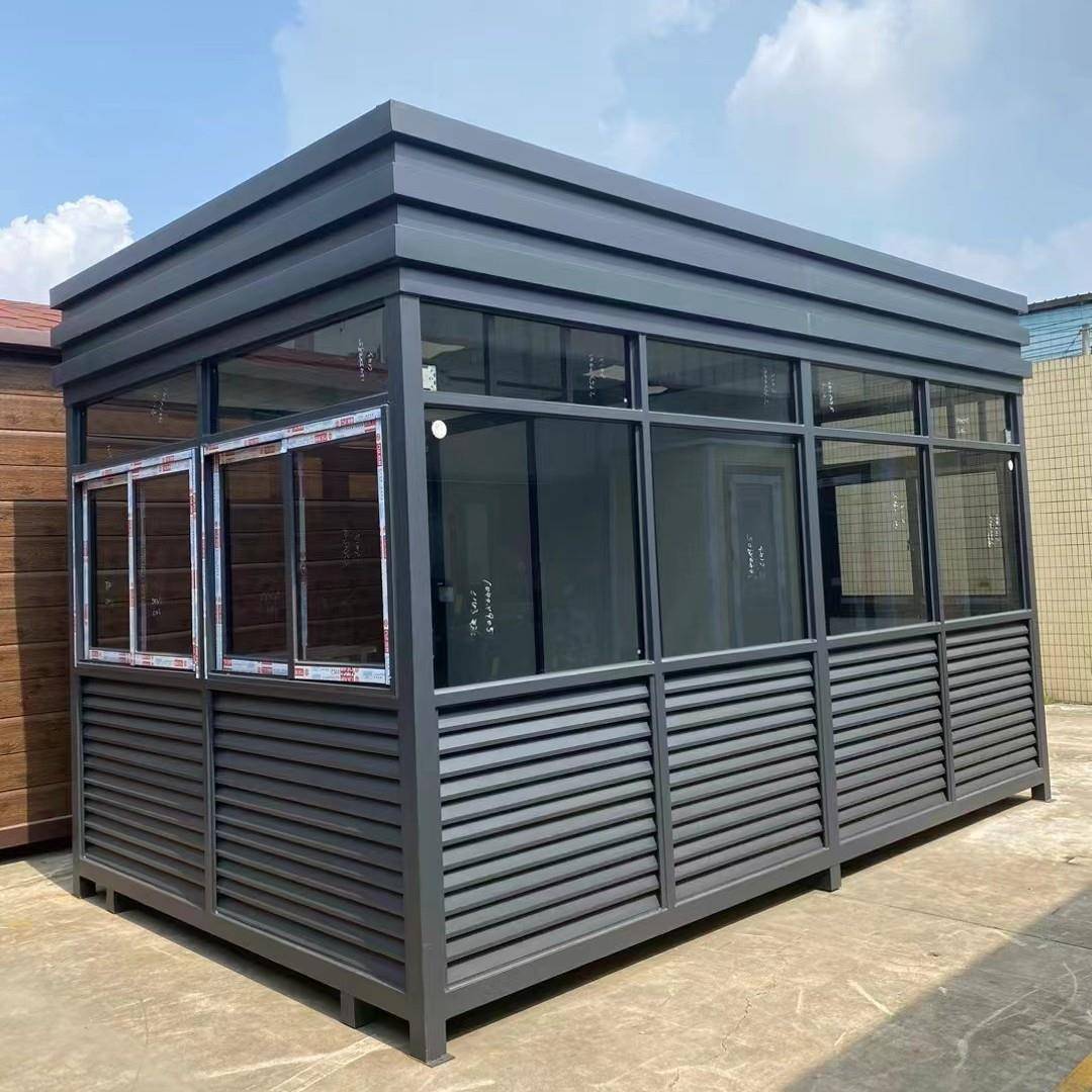 岗亭大型成品门岗停车场安全岛岗亭门卫值班休息室带厕所隔间钢棚