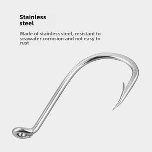 海钓不锈钢弯柄带孔管鱼钩白带鱼钩章鱼鱼钩加长绳鱼排鱼钩渔具