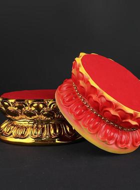 观音财神陶瓷莲花座摆件佛座供奉佛具用品佛台圆形佛像底座加高垫