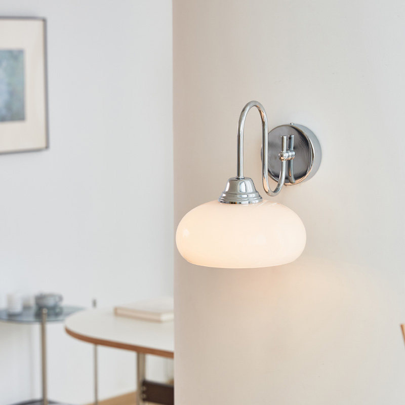 由灯记法式奶油风背景墙壁灯床头过道玄关卧室客厅中古包豪斯壁灯