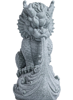 青砂石国潮风吸水兽创意家居客厅玄关工艺装饰品水族鱼缸造景