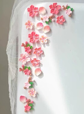 3D立体桃花樱花车载屏幕车尾贴