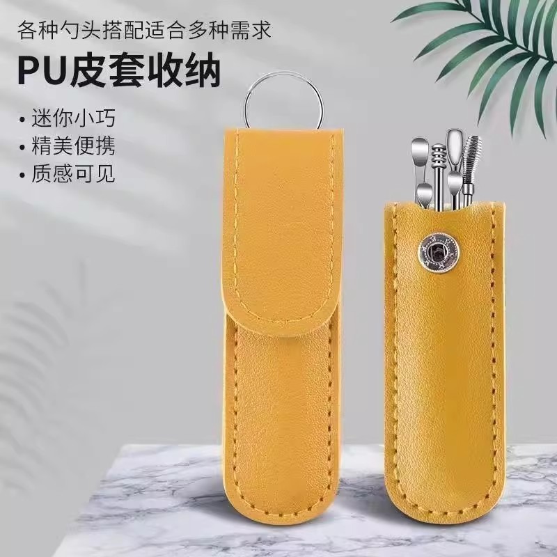 6件套挖耳勺掏耳朵成人家用采耳工具不锈钢螺旋掏耳勺套装儿童