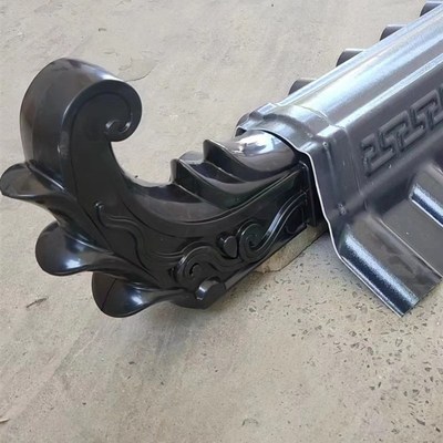 方正脊方斜脊翘角凤尾飞檐翘牛角装饰树脂瓦脊造型