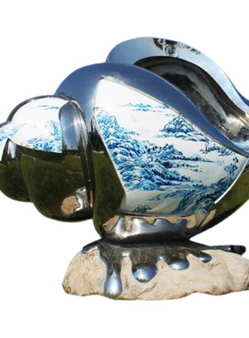 大型不锈钢雕塑定制户外园林景观抽象金属镜面雕像创意艺术品摆件