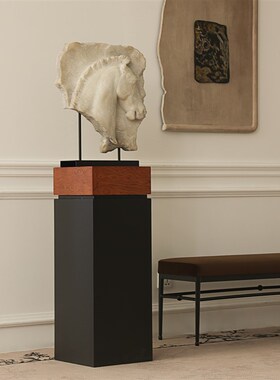 形上法式覆古《壁间驹影》客厅玄关马头雕塑装饰品艺术中式摆件