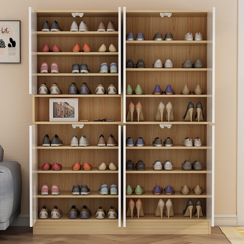 入户鞋柜家用门口大容量木质简约现代阳台收纳柜储物柜玄关柜鞋橱