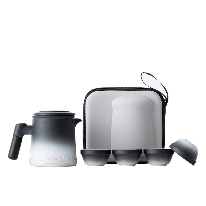 山语渐变茶具旅行茶具陶瓷户外露营一壶四杯旅游功夫茶杯泡茶壶