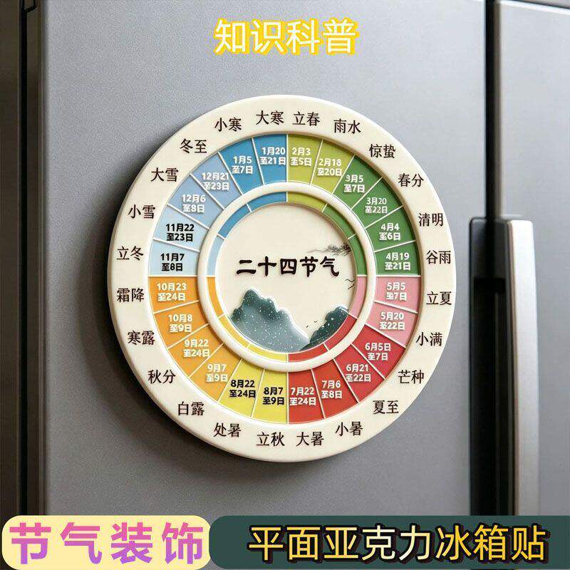 国风二十四节气亚克力磁吸冰箱贴