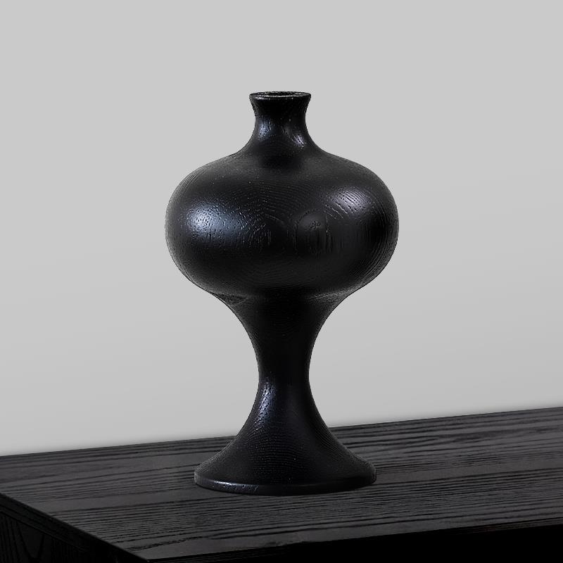 实木摆件干 干燥花花瓶法式覆古客厅卧室边柜床头柜茶室茶桌送礼