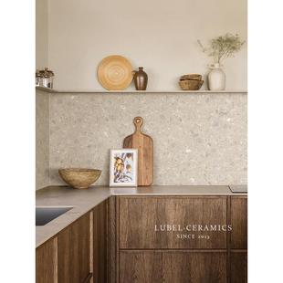 六北高档暖色水磨石地砖阳台花园砖客厅餐厅奶茶墙砖600X1200