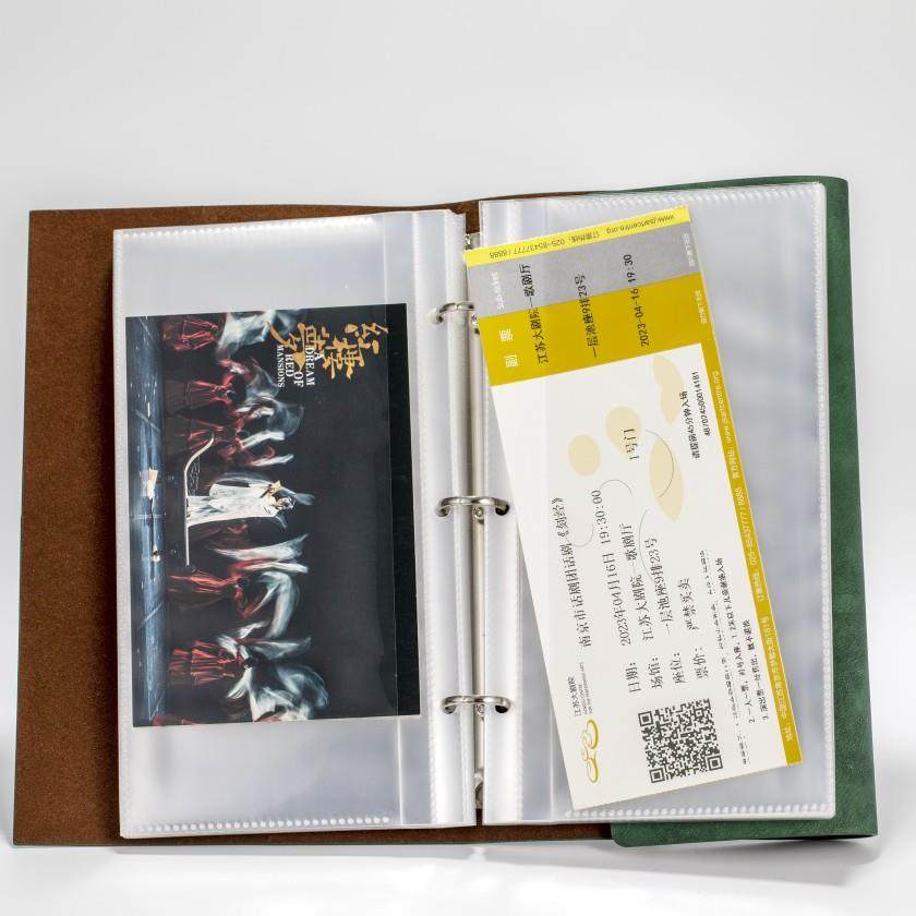 票根收纳册票据收集电影票门票演唱会明信片收纳三孔活页单格替换