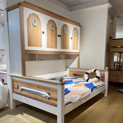全实木儿童衣柜床一体床柜储物小户型省空间高箱床卧室家用榻榻米