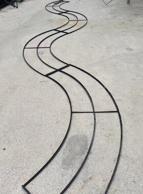 婚庆铁艺婚礼堂水晶厅吊顶圆环定制曲线异形定位珠架子黑色带孔架