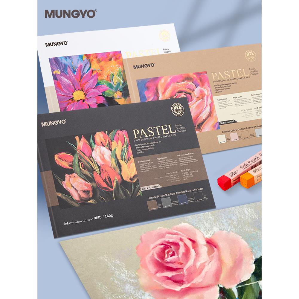 盟友细纹色粉纸5色4色白色160g加厚专业粉画纸a3A4彩炭笔色粉笔本