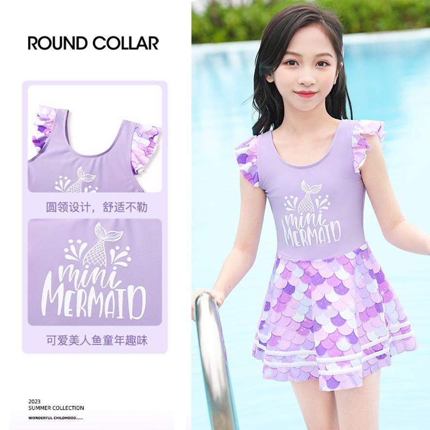 2025新款新款儿童泳衣女童夏小中大童连体游泳衣女孩宝宝可爱洋气