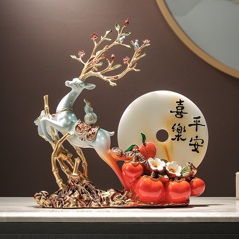 创意麋鹿现代简约装饰品入户门口玄关新居摆件礼品送礼高档梅花鹿