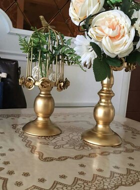 法式乡村蕾丝鸟笼铁艺烛台摆件婚庆蜡烛灯纸杯蛋糕架甜品架马卡龙