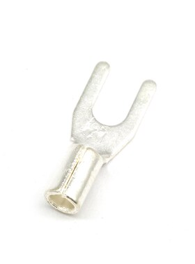 UT10-8 冷压接线端子U型Y形叉形裸端头铜线鼻子镀银接线耳 100只