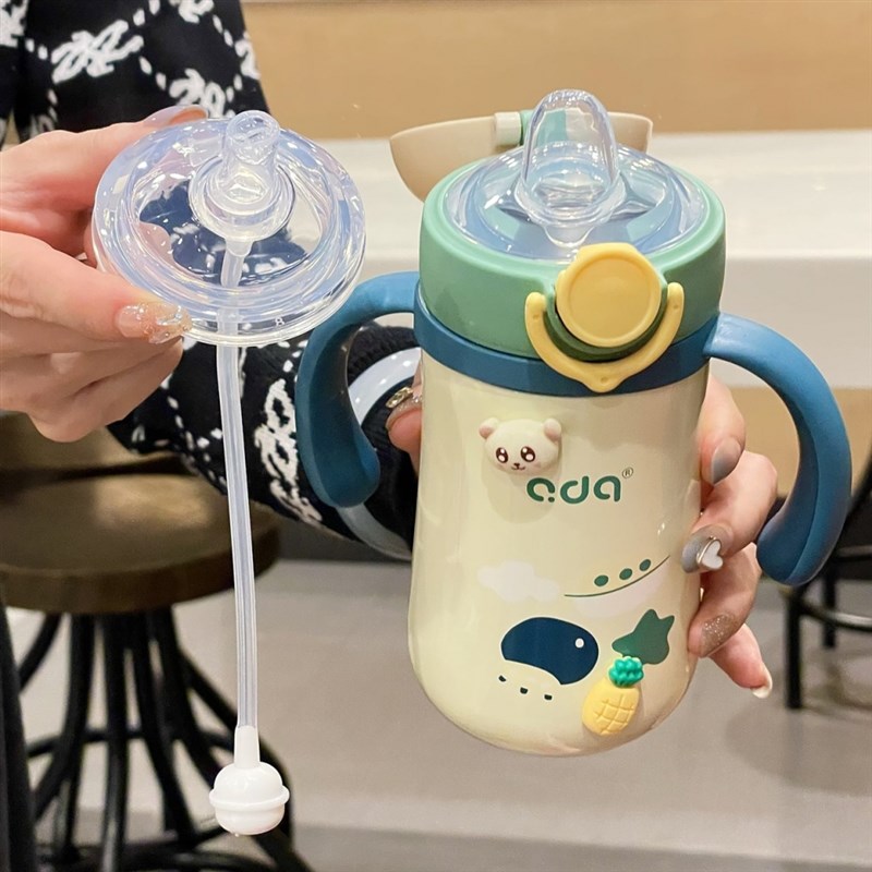 儿童保温杯小月龄宝宝双用鸭嘴杯1-3岁防摔奶瓶外出喝水杯子壶