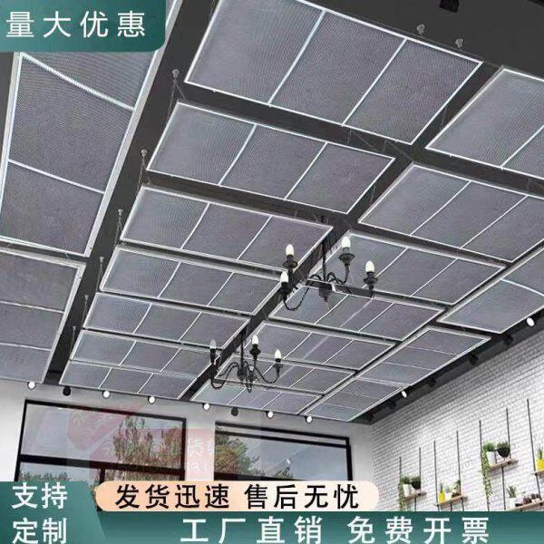 菱形铁艺网格网片工业风角铁网格镂空吊顶墙面装饰网格隔断吊顶架