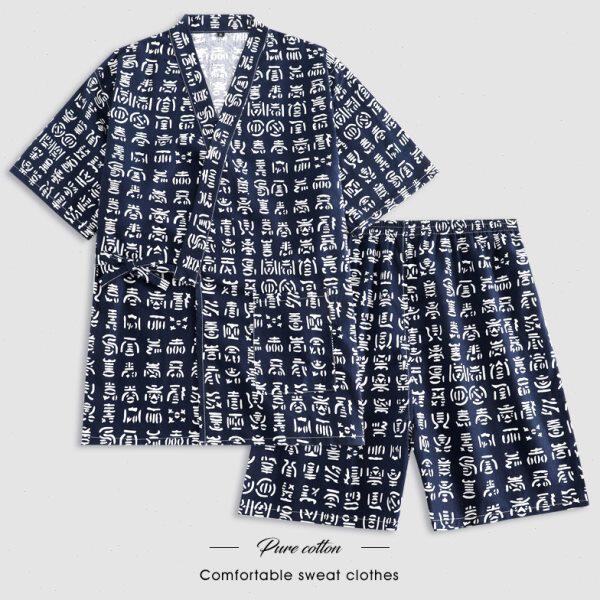 汗蒸服男棉麻开衫国风大码宽松情侣高档时尚家居睡衣按摩理疗服女