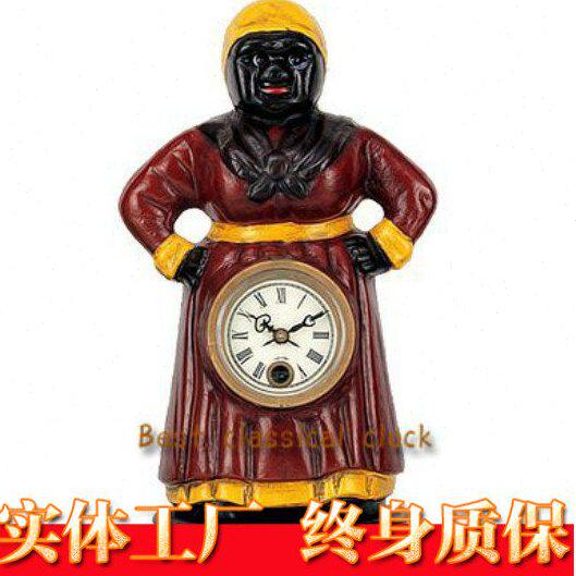 黑妇机械钟表|座钟客厅时尚创意摆设|装饰样板间|西洋老式古董钟