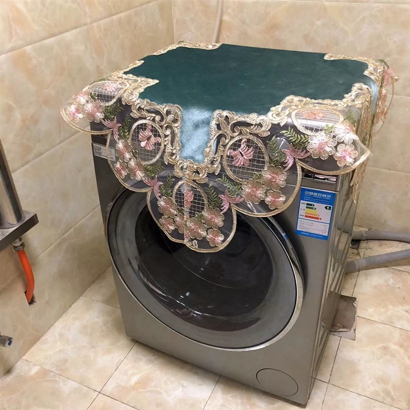 欧式洗衣机盖布防水防油免洗电视防尘罩圆茶几桌布蕾丝床头柜盖巾