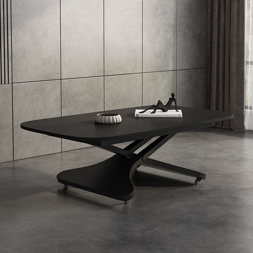 意式极简多功能岩板升降茶几餐桌两用家用小户型客厅茶几秒变餐桌