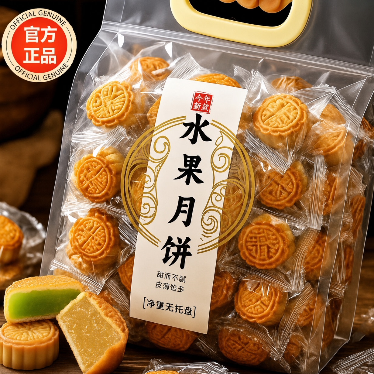 天猫严选水果月饼广式迷你果味中秋节月饼整箱11口味小月饼散装
