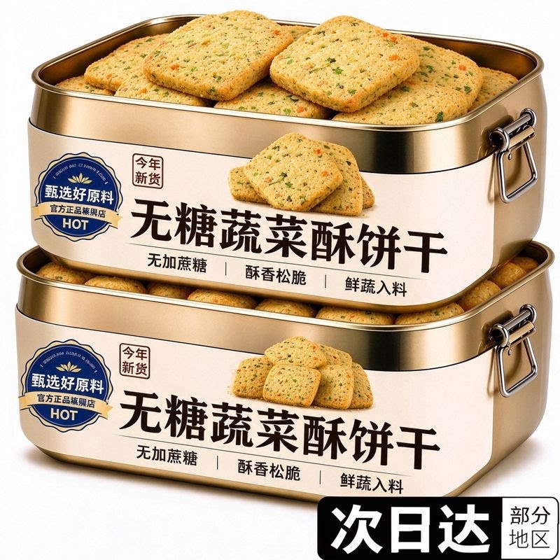 无糖粗粮饼干健康零食糖人专用控糖蔬菜饼干糖尿人专用代餐食品