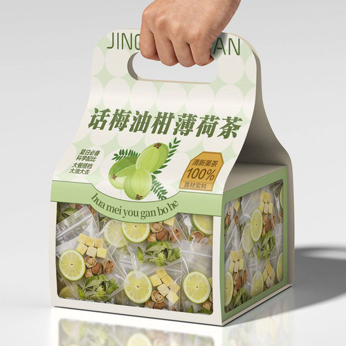 话梅油柑薄荷饮冷萃茶花果便携带