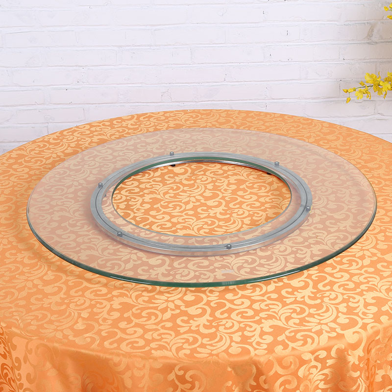 火锅转盘 钢化玻璃圆桌 餐桌空心转盘 中开洞转盘圆桌面带孔