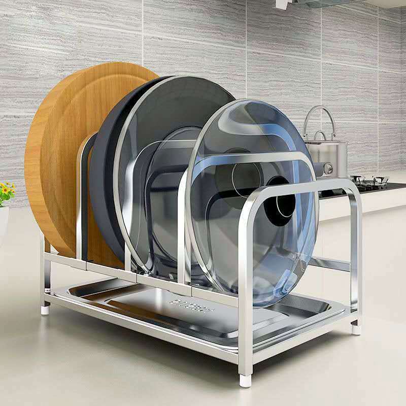 不锈钢厨房架子置物架砧板架刀座沥水放锅盖架放菜板架台式免安装