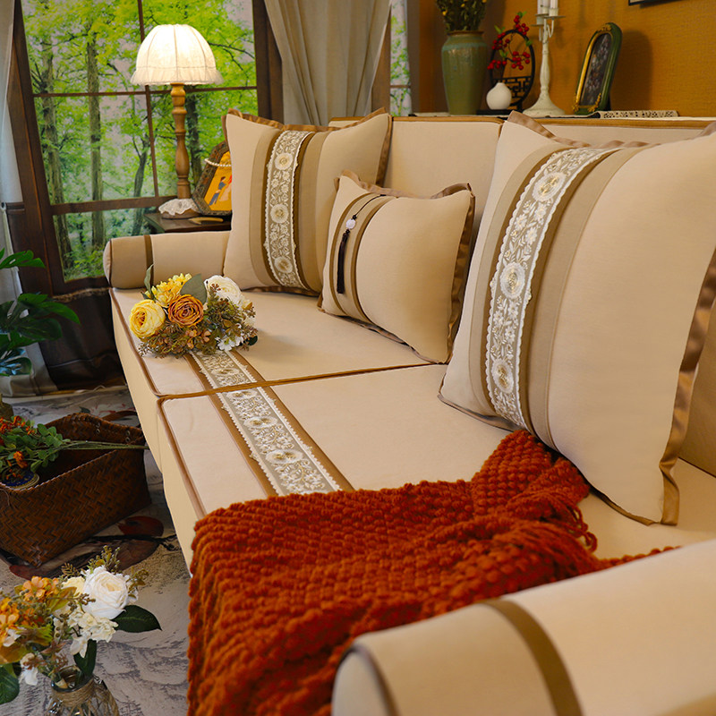 实木新中式沙发笠法式沙发垫套罩巾四季通用全包万能套垫防滑定制