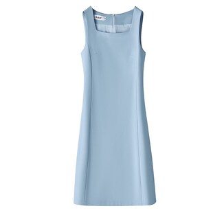 白色主持人礼服女播音艺考正装连衣裙演讲比赛服装上镜面试西装裙