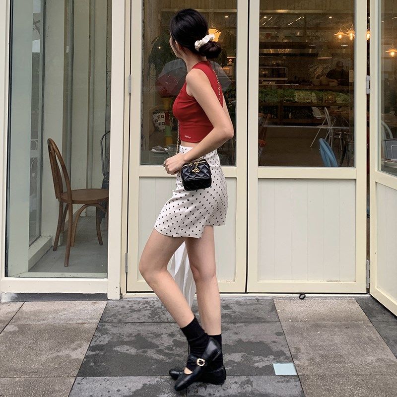 红色吊带背心女夏季外穿内搭打底后背镂空百搭修身短款上衣