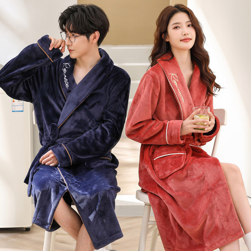睡袍女秋冬季长款珊瑚绒情侣睡衣男士加绒加厚法兰绒浴袍春秋浴衣,女士内衣/男士内衣/家居服,睡袍/浴袍,淘宝优惠券,粉丝福利购,淘宝优惠卷