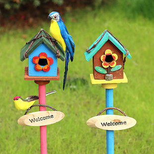 户外鸟窝摆件花园庭院布置院子装饰网红园林景观园艺阳台插牌地插