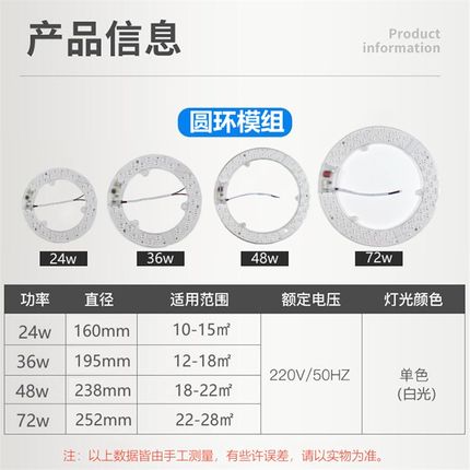 吸顶灯led灯芯圆形替换灯盘灯板磁吸光源客厅卧室家用超亮节能灯