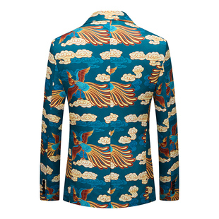 春秋季男式中式复古单西外套加大码修身宴会主持人晚礼服胖子西服