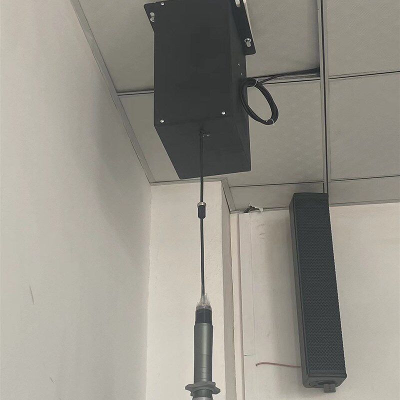 舞台吊麦升降器合唱麦克风电动升降吊架电容话筒自动收线伸缩支架