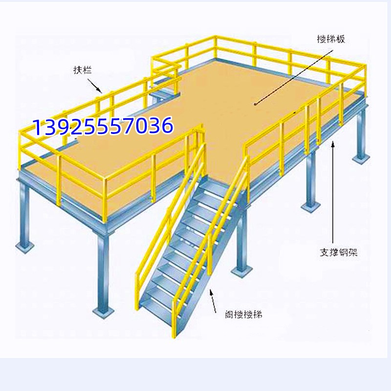 定制重型阁楼平台货架钢结构平台仓库工厂仓储二层阁楼办公室拆卸