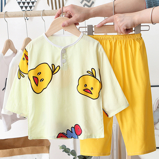 男 宝宝儿童小女孩公主家居服亲子母女夏季 女童睡衣纯棉绸长袖 薄款