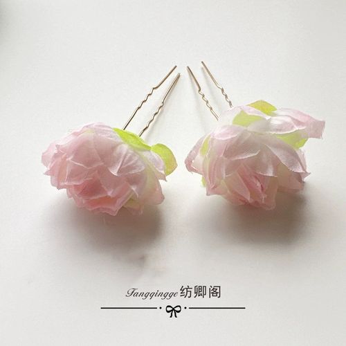 (不染)十二花神六月荷花发簪绢花古风配饰汉服旗袍唐装配饰仙气